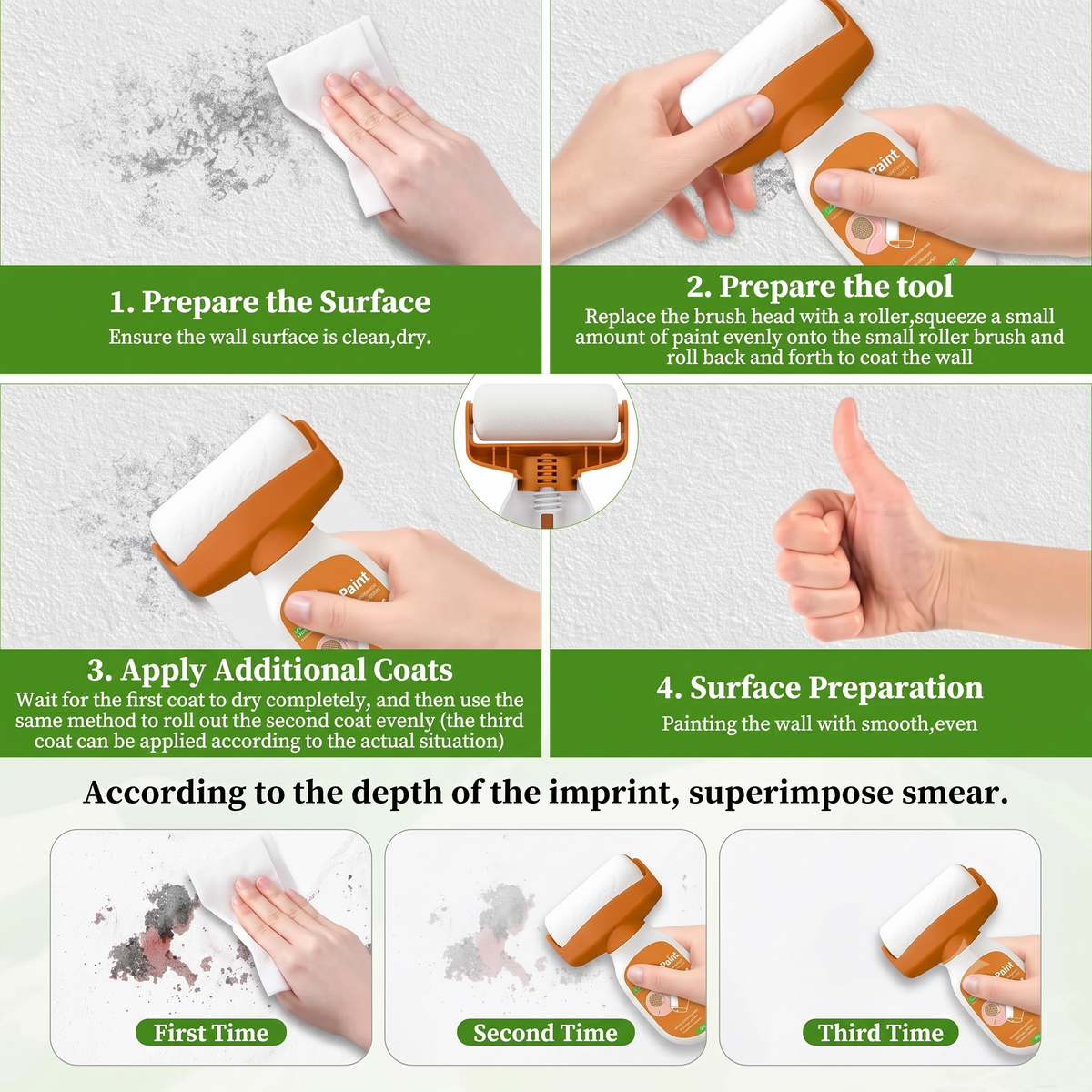 Wall Repair Roller Paint -White Wall Repair Painting Solution