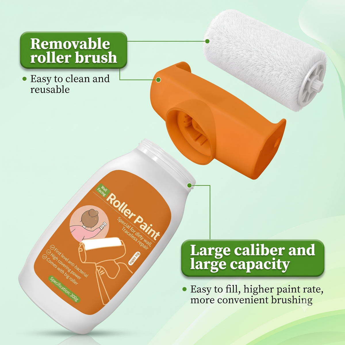 Wall Repair Roller Paint -White Wall Repair Painting Solution